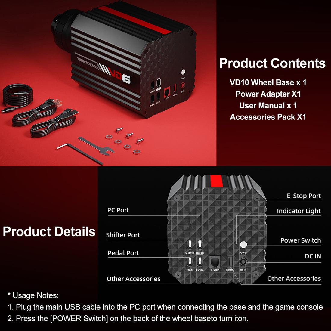 VD6 Direct Drive Wheel Bases | Sim Racing Bases | PXN – PXN Official