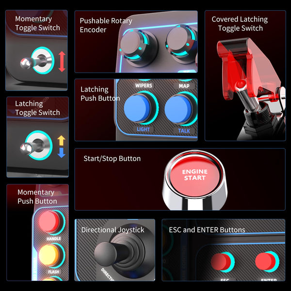 PXN CB1 Sim Racing Button Box for Truck Farm Sim – PXN Official